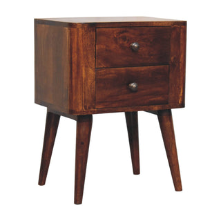 Bera 2 Drawers Bedside Table, Chestnut