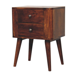 Bera 2 Drawers Bedside Table, Chestnut