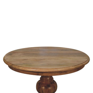 Solid Mango Wood Round Dining Table