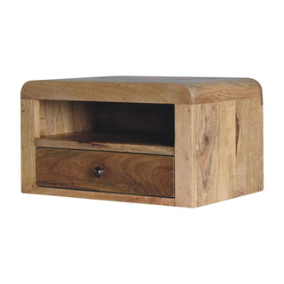 Arto Large Floating Bedside, Oak Finish