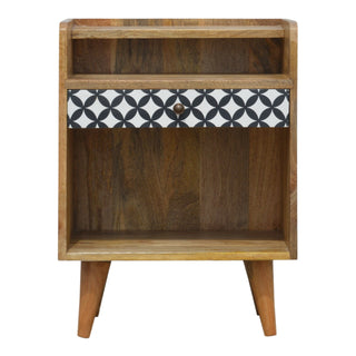 District Diamond Bedside Table, Screen Printed