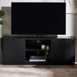 Louis TV Unit in Black, Ash Wood