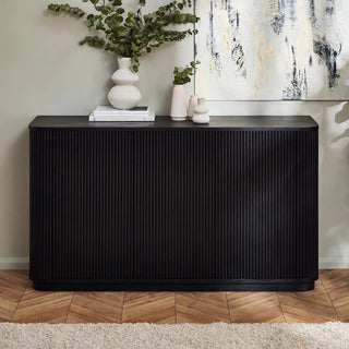 Louis Black Fluted Sideboard, Ash Wood