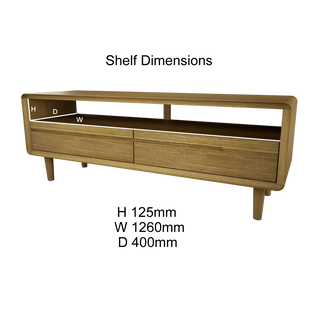 Scandic Medium TV Stand, Oak Wood