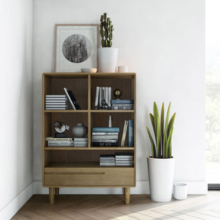 Scandic Small Bookcase, Oak Wood