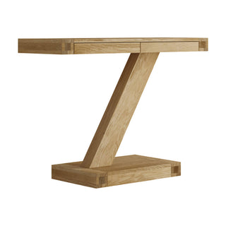 Z Wooden 2 Drawers Console Table, Oak Wood