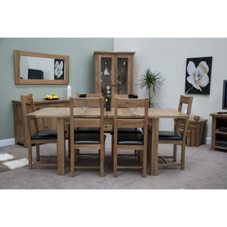 Rustic Wooden Extending Dining Table, Oak Wood