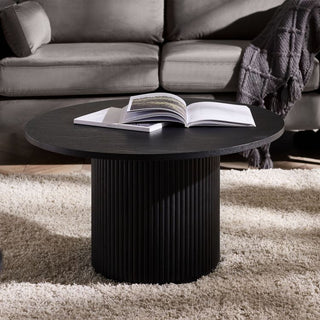 Louis Black Fluted Round Coffee Table