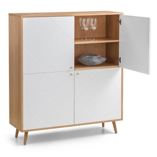 Moritz 4 Door Cabinet Oak and White