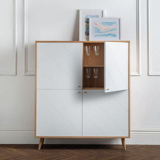 Moritz 4 Door Cabinet Oak and White