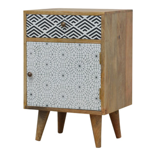 Mixed Pattern Bedside, Screen Printed