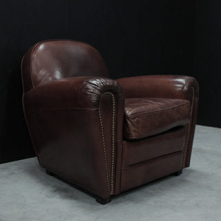 Vintage Leather Art Deco Armchair