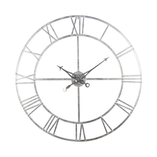 Large Skeleton Wall Clock, Silver Foil