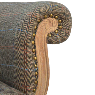 Stuhl aus gemischtem Tweed mit Nieten 