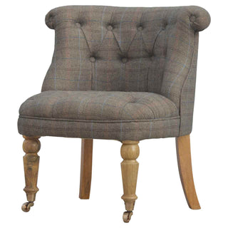 Deep Button Chair, Mixed Tweed