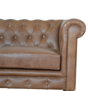 Chesterfield-Sofa aus Büffelleder 