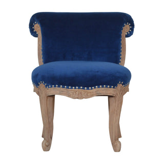 Royal Blue Velvet Studded Chair