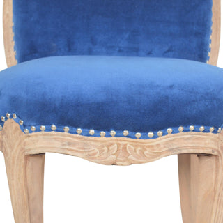 Royal Blue Velvet Studded Chair