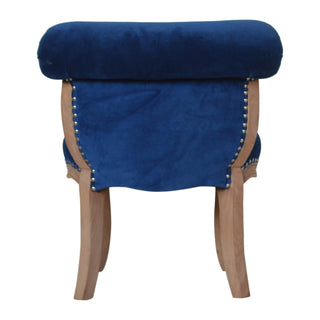 Royal Blue Velvet Studded Chair