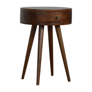 Circular Bedside Table, Chestnut