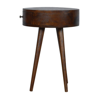 Circular Bedside Table, Chestnut