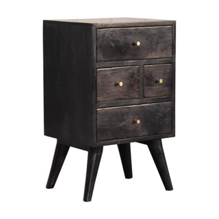 Multi Drawer Bedside, Ash Black