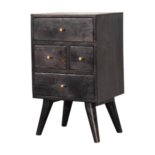 Multi Drawer Bedside, Ash Black