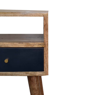 Narrow Bedside Table, Navy