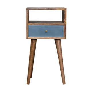 Narrow Bedside Table, Blue