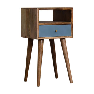 Narrow Bedside Table, Blue