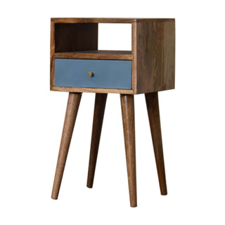 Narrow Bedside Table, Blue