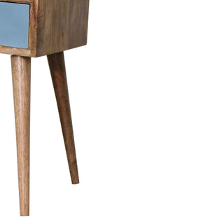 Narrow Bedside Table, Blue