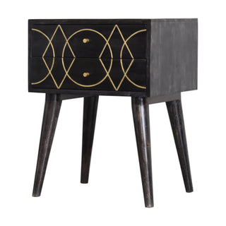 Oslo Bedside, Brass Inlay