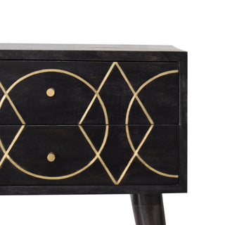 Oslo Bedside, Brass Inlay