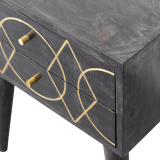 Oslo Bedside, Brass Inlay