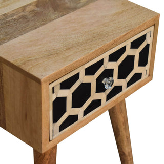 Narrow Bedside Table, Bone Inlay