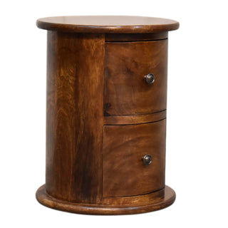 Drum Bedside Table, Chestnut