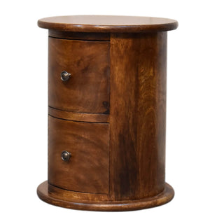 Drum Bedside Table, Chestnut