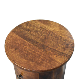 Drum Bedside Table, Chestnut