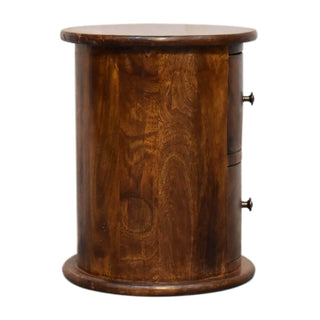 Drum Bedside Table, Chestnut