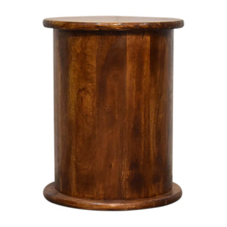 Drum Bedside Table, Chestnut