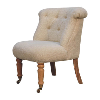 Bouclé Accent Chair, Cream