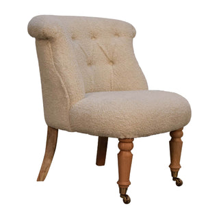 Bouclé Accent Chair, Cream