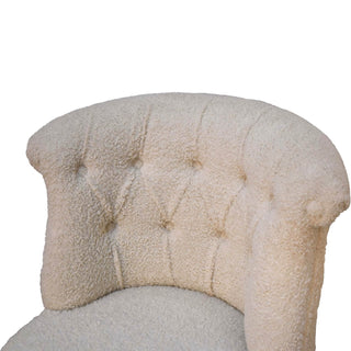 Bouclé Accent Chair, Cream