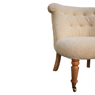 Bouclé Accent Chair, Cream