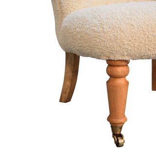 Bouclé Accent Chair, Cream