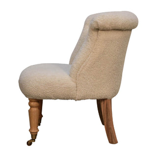 Bouclé Accent Chair, Cream