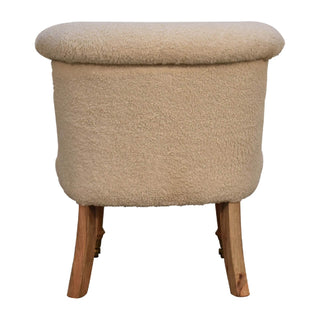 Bouclé Accent Chair, Cream