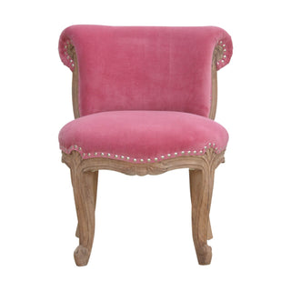 Pink Velvet Studded Chair