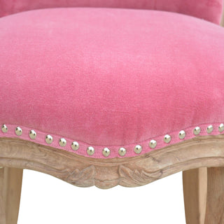 Pink Velvet Studded Chair